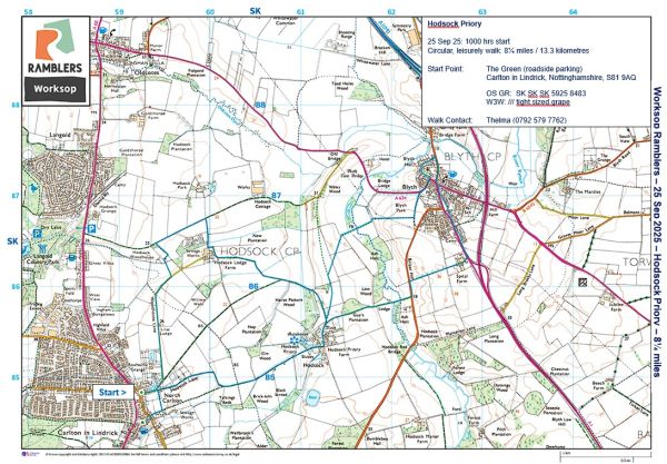 OS Map of the route